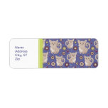 White Longhaired Chihuahua Pattern Return Address Labels