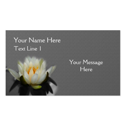 White Lotus Blossom Water Lily Flower Nature Business Card Templates (front side)