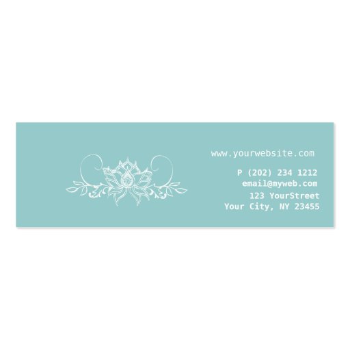 White Lotus Flower Business Card Templates (back side)
