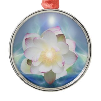 White lotus flower in blue crystal