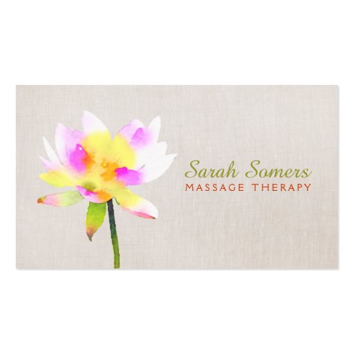 White Lotus Holistic Alternative Health Spa Business Card Template (front side)