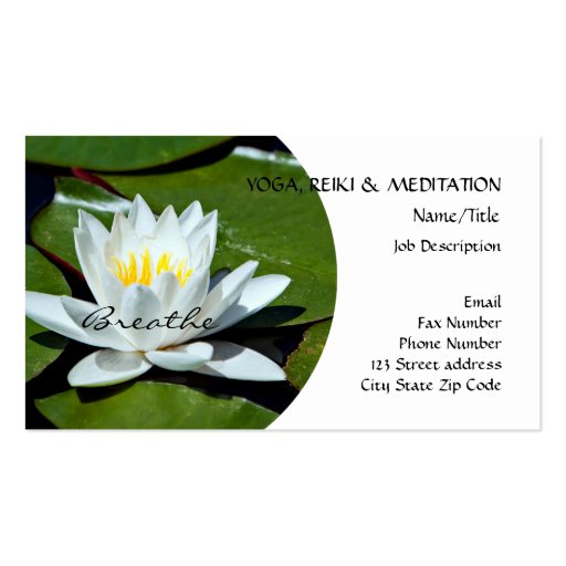 White Lotus l Water Lily l Breathe Business Card