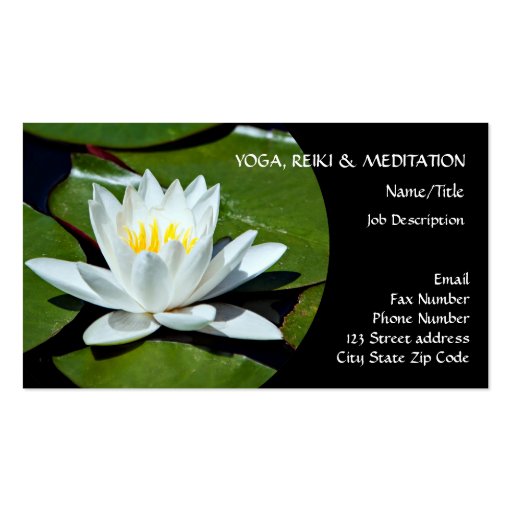 White Lotus l Water Lily l Breathe Business Card (front side)