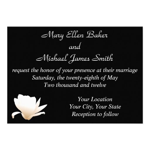 White Lotus Wedding Invitation