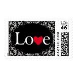 White Love Heart Stamp On Black