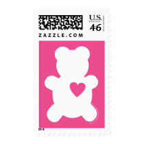 White Love Teddy Postage