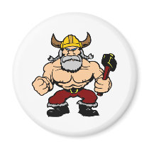 White Mad Viking Fridge Magnets