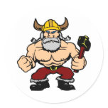 White Mad Viking Sticker