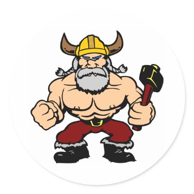White Mad Viking sticker