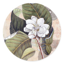 White Magnolia Blossom Vintage Botanical stickers