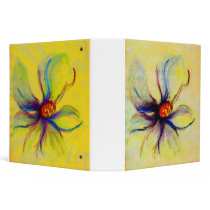 White Magnolia Flower Collage 3 Ring Binders