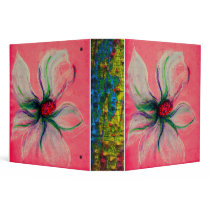 White Magnolia Flower Peach Background Binders