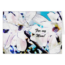 White magnolia greeting card cards