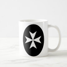 White Maltese Cross Coffee Mugs