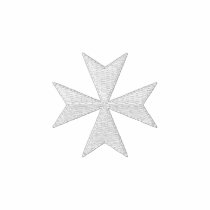 White Maltese Cross Embroidered Shirt embroidered shirts