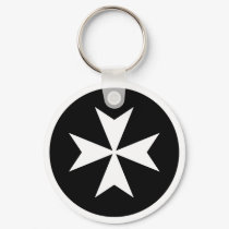 White Maltese Cross keychains by silhouette_emporium White Maltese Cross keychains