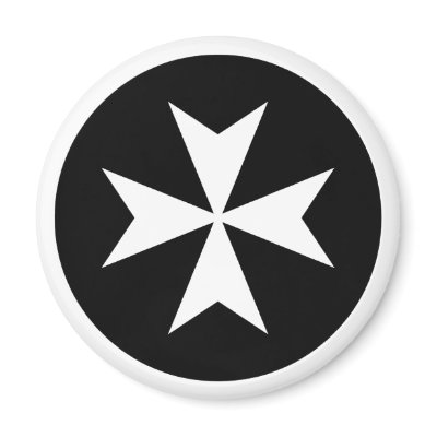 White Maltese Cross Fridge Magnet by silhouette_emporium