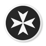 White Maltese Cross Fridge Magnet