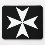 White Maltese Cross Mouse Mat
