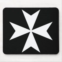 White Maltese Cross Mouse Mat