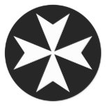 White Maltese Cross Sticker