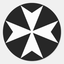 White Maltese Cross Sticker