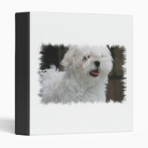 White Maltese Dog Binder