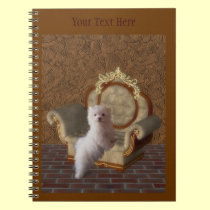 White Maltese Fantasy Dog Art Notebook notebooks