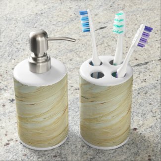 White Marble Faux Finish Toothbrush Holder