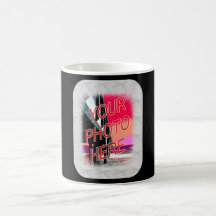 White Marble Photo Frame Template Coffee Mugs