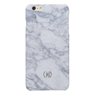 White Marble Stone Look Glossy iPhone 6 Plus Case