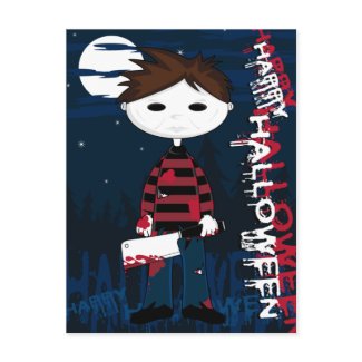 White Mask Serial Killer Postcard