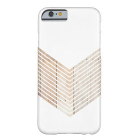 White Minimalist chevron with Wood Barely There iPhone 6 Case