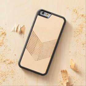 White Minimalist chevron with Wood Carved® Maple iPhone 6 Bumper