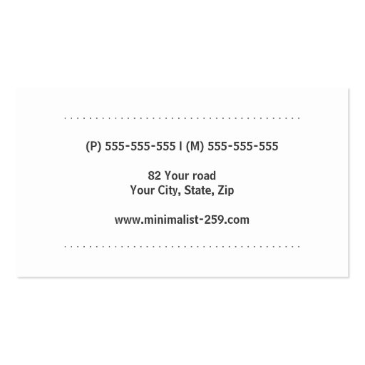 White modern minimalist generic business card template (back side)