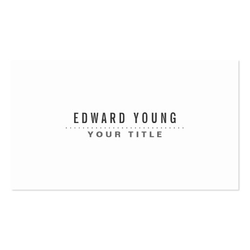 White modern minimalist generic business card template
