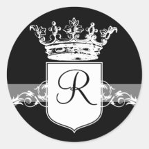 White Monogram Sticker
