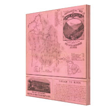 White Mountains top map Stretched Canvas Prints