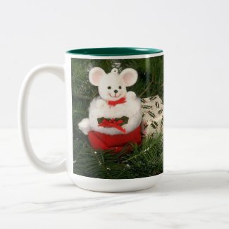 White Mouse Holiday Mug