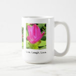 White Mug with Pink Flower Design mugs