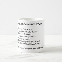 White Mug with Welsh Caleb Prayer mugs