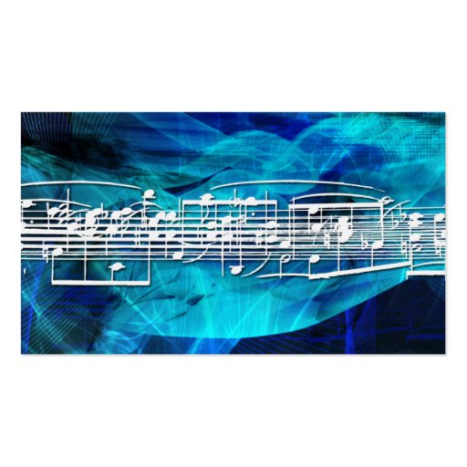 White Music Notes  Business Cards