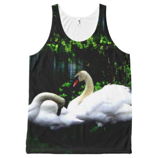 White Mute Swans All-Over Print Tank Top