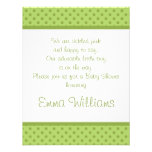 White n Green Polka Dot Baby Shower Invitation