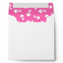 White n Little Fish Bones Surprise Hot Pink Envelope