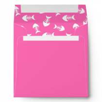 White n Little Fish Bones Surprise Hot Pink Envelopes