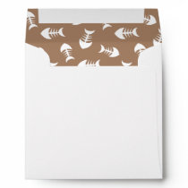 White n Little Fish Bones Surprise Taupe Brown Envelopes