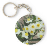 White Narcissus Flowers Keychain