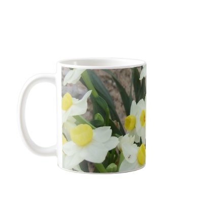 White Narcissus Flowers Mug by kit2008