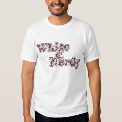 White & Nerdy - burgundy on light shirt